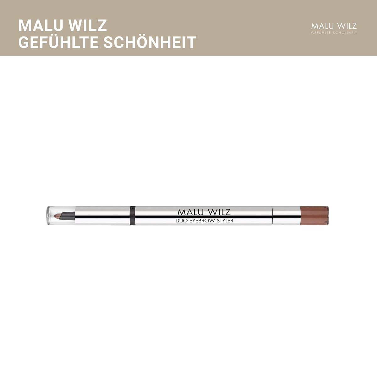 Malu Wilz Duo Eyebrow Styler Nr.5 Mittelbraun I Augenbrauenstift wasserfest I Eyebrow Pencil I Perfektioniert und akzentuiert die Augenbrauen eindrucksvoll