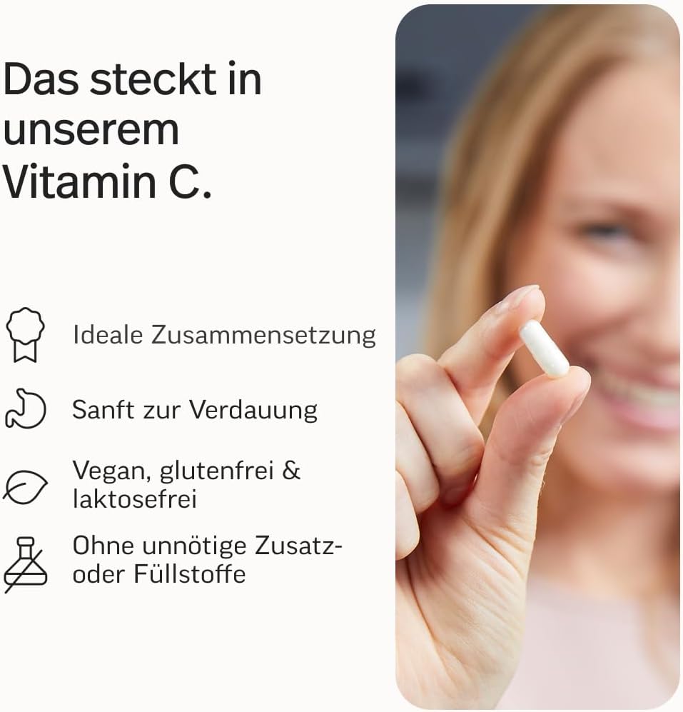 edubily® Vitamin C Kapseln 500 mg - Vitamin C Komplex aus gepuffertem Vit. C als Calciumascorbat und fettlöslichem Vit. C als Ascorbylpalminat (250 Kapseln)