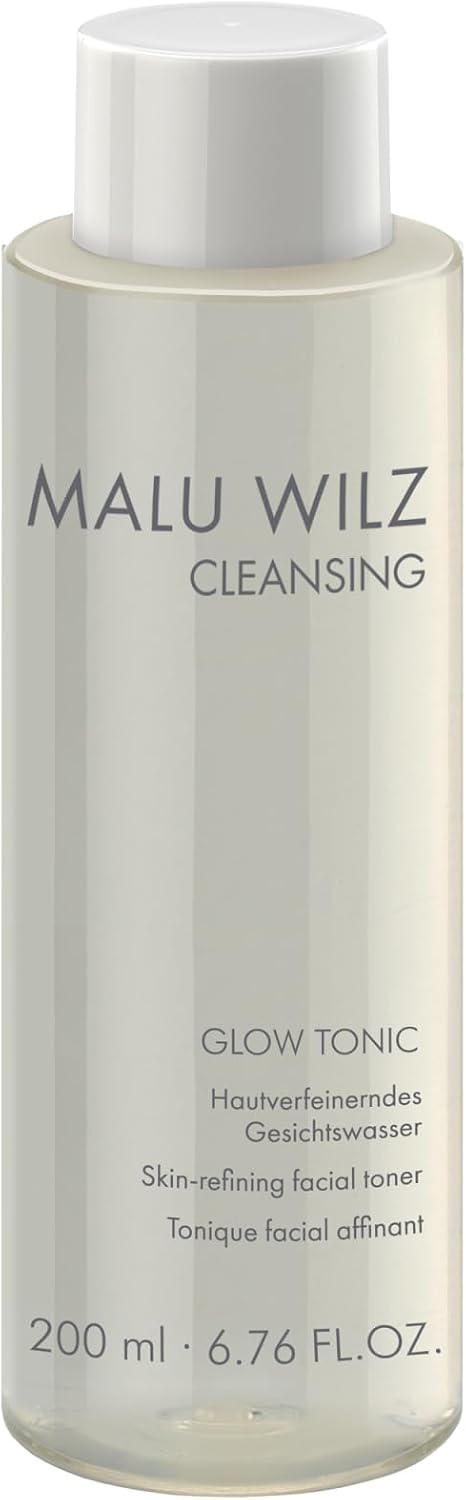 Malu Wilz Glow Tonic 200 ml I Gesichtswasser mit Milchsäure, Hyaluronsäure, Glycerin & Panthenol I Tonic mit Peeling-Effekt I Glättet die Haut I Vegan