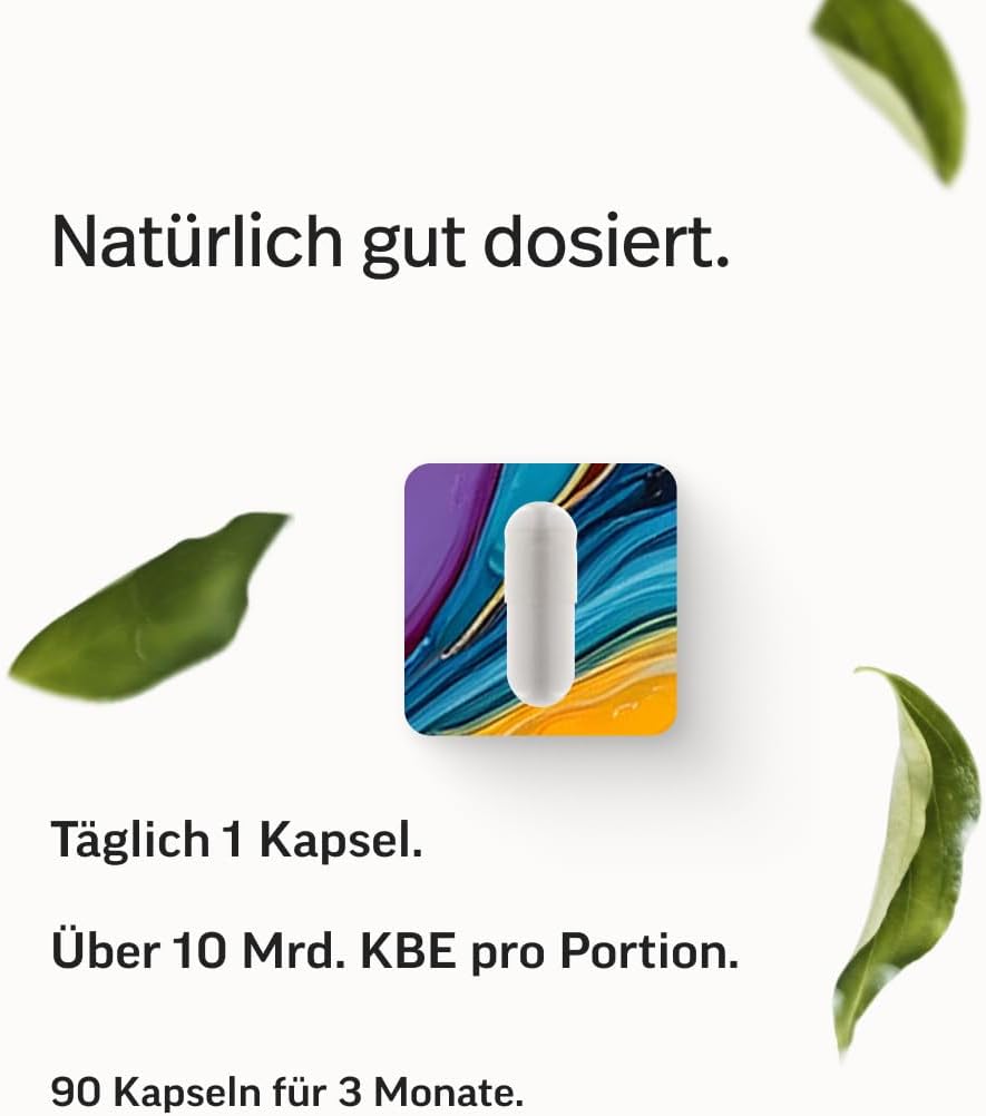 edubily® Darmbakterien Kapseln mit L. plantarum, L. reuteri, S. thermophilus, B. lactis, B. longum, B. infantis & B. adolescentis - Ohne Inulin (90 Kapseln)