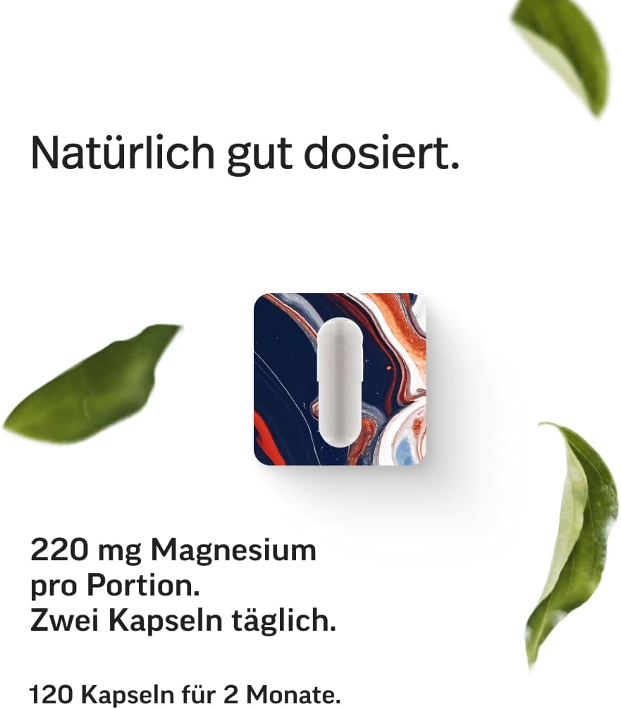 edubily® Magnesium Komplex Kapseln - Magnesiummischung aus Magnesiumbisglycinat, Magnesiummalat und Magnesiumcitrat - Ohne Magnesiumstearat - (250 Kapseln - Neue Rezeptur)