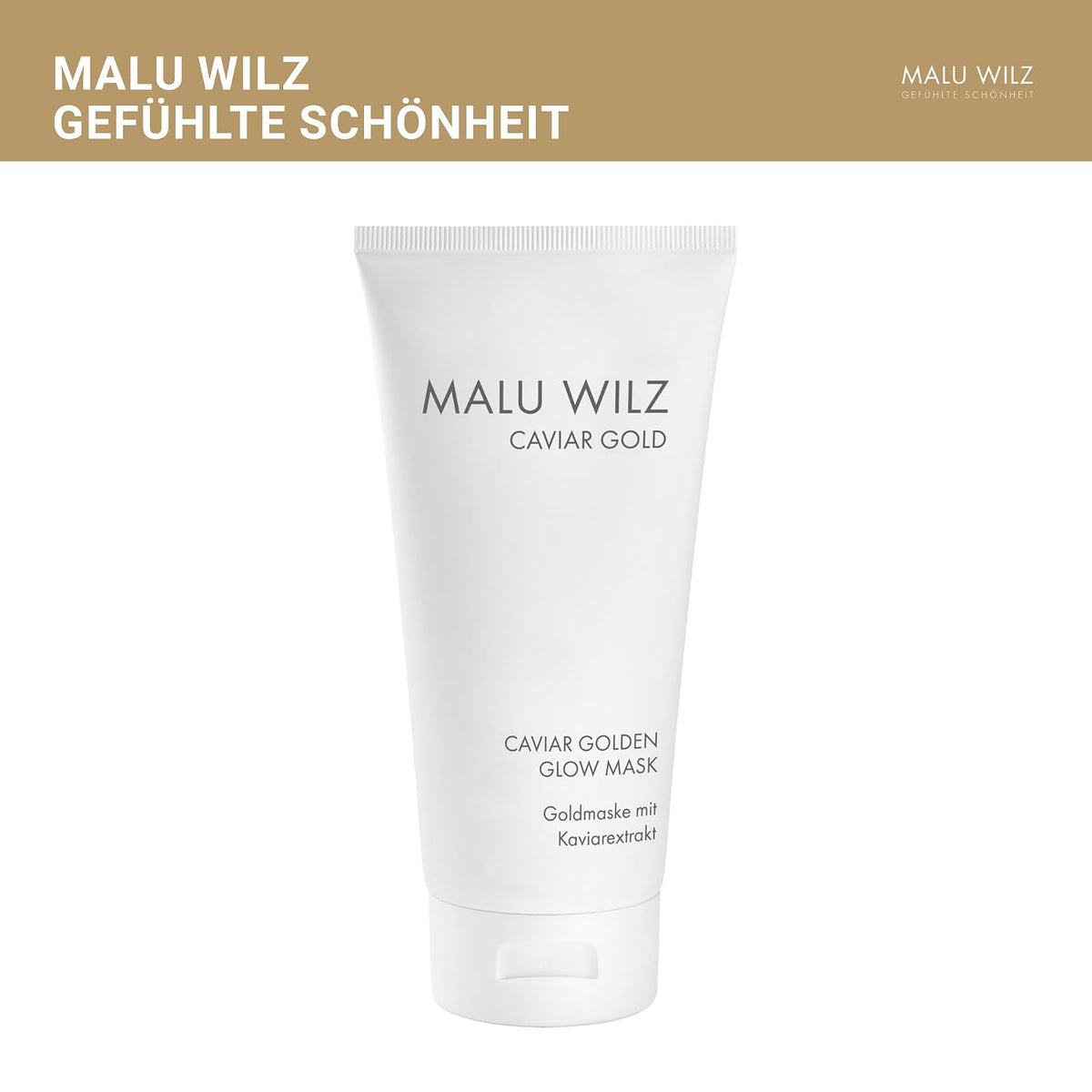 Malu Wilz Caviar Golden Glow Mask 50ml I Gesichtsmaske Frauen I Feuchtigkeitsspendende Face Mask mit Kaviar Extrakt & Gold I Revitalisiert müde Haut