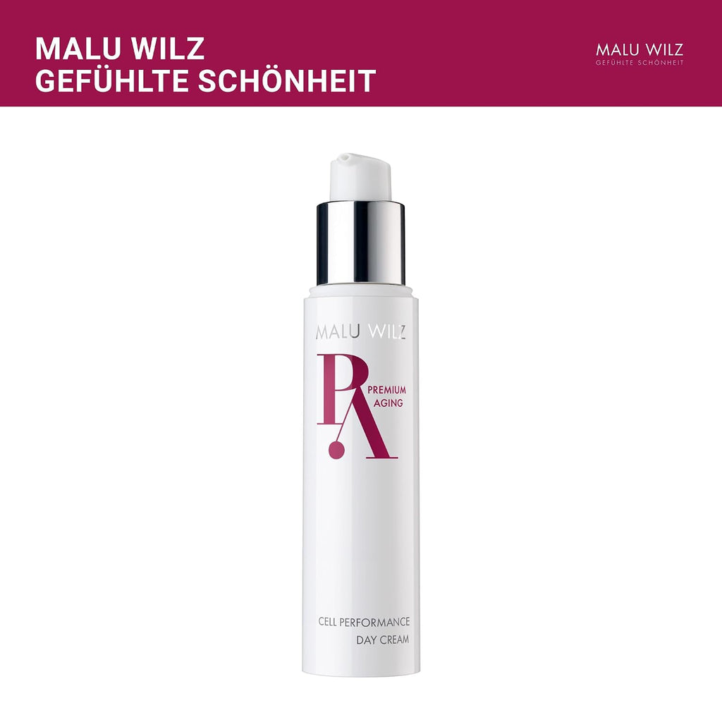 Malu Wilz Premium Aging Cell Performance Day Cream 50ml I Anti Aging Gesichtspflege für trockene Haut I Feuchtigkeitscreme zur natürlichen Hautregeneration