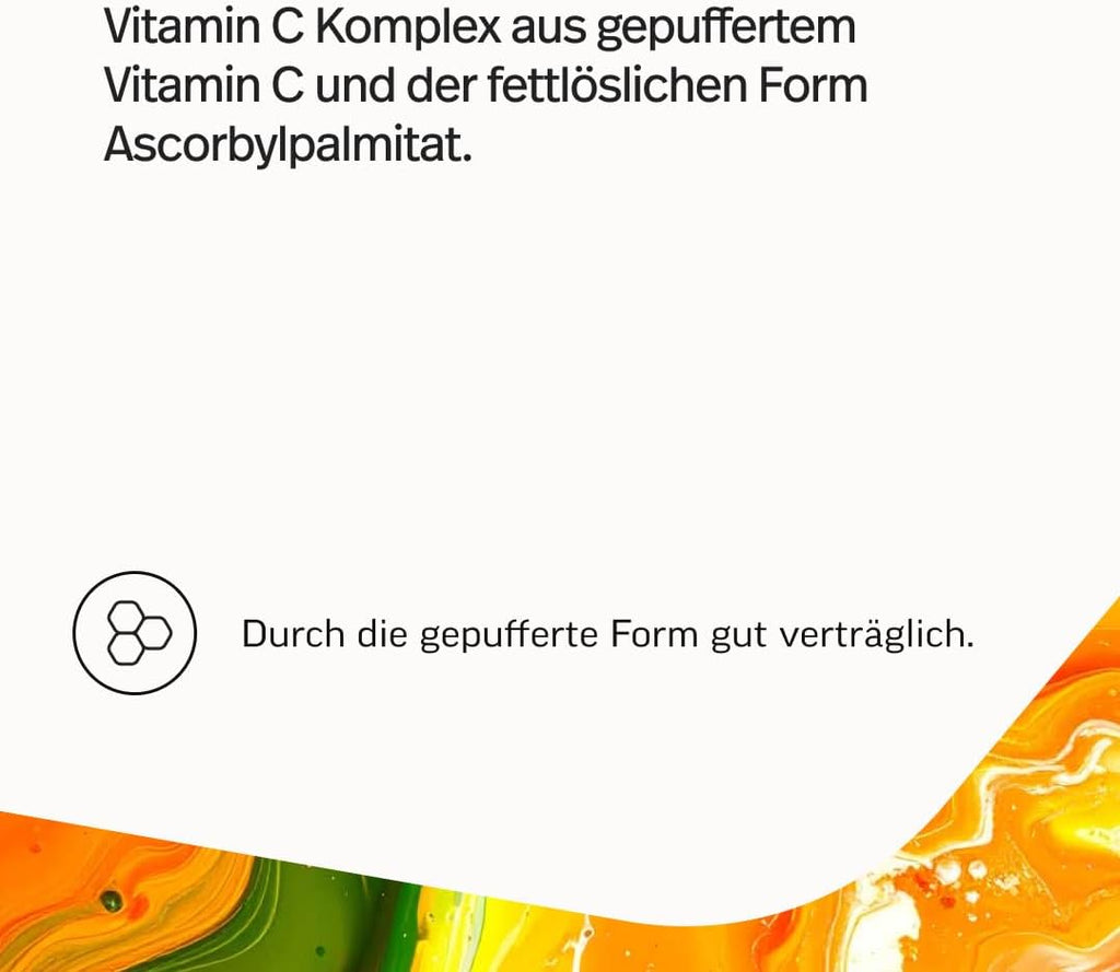 edubily® Vitamin C Kapseln 500 mg - Vitamin C Komplex aus gepuffertem Vit. C als Calciumascorbat und fettlöslichem Vit. C als Ascorbylpalminat (250 Kapseln)