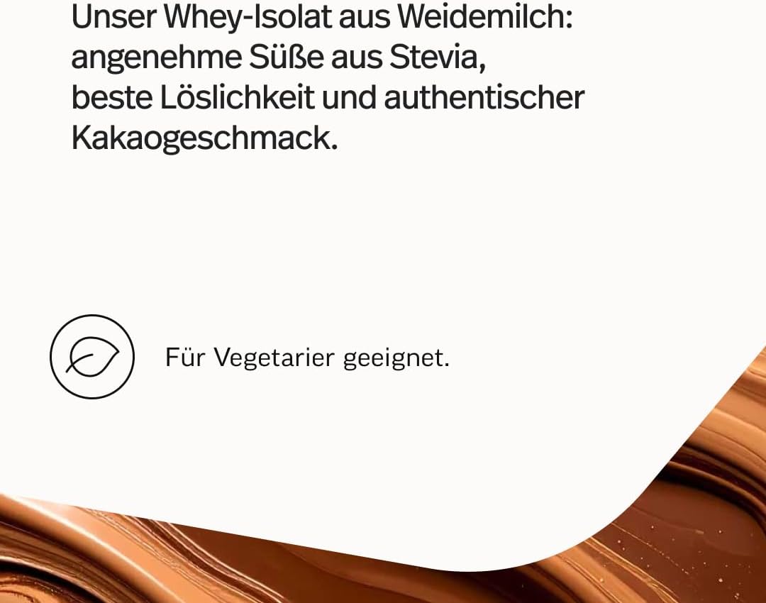 edubily® Whey Protein Isolat - Laktosefrei - Sehr gut lösliches Eiweißpulver ohne Kohlenhydrate & Zucker - Aus irischer Weidehaltung (750 g, Kakao mit Stevia)