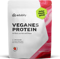 edubily® Veganes Proteinpulver - Mit Reisprotein und Erbsenprotein - Hoher Eiweißgehalt - Ohne Zucker • Mit Stevia • Laborgeprüftes Eiweißpulver (750 g, Erdbeere)