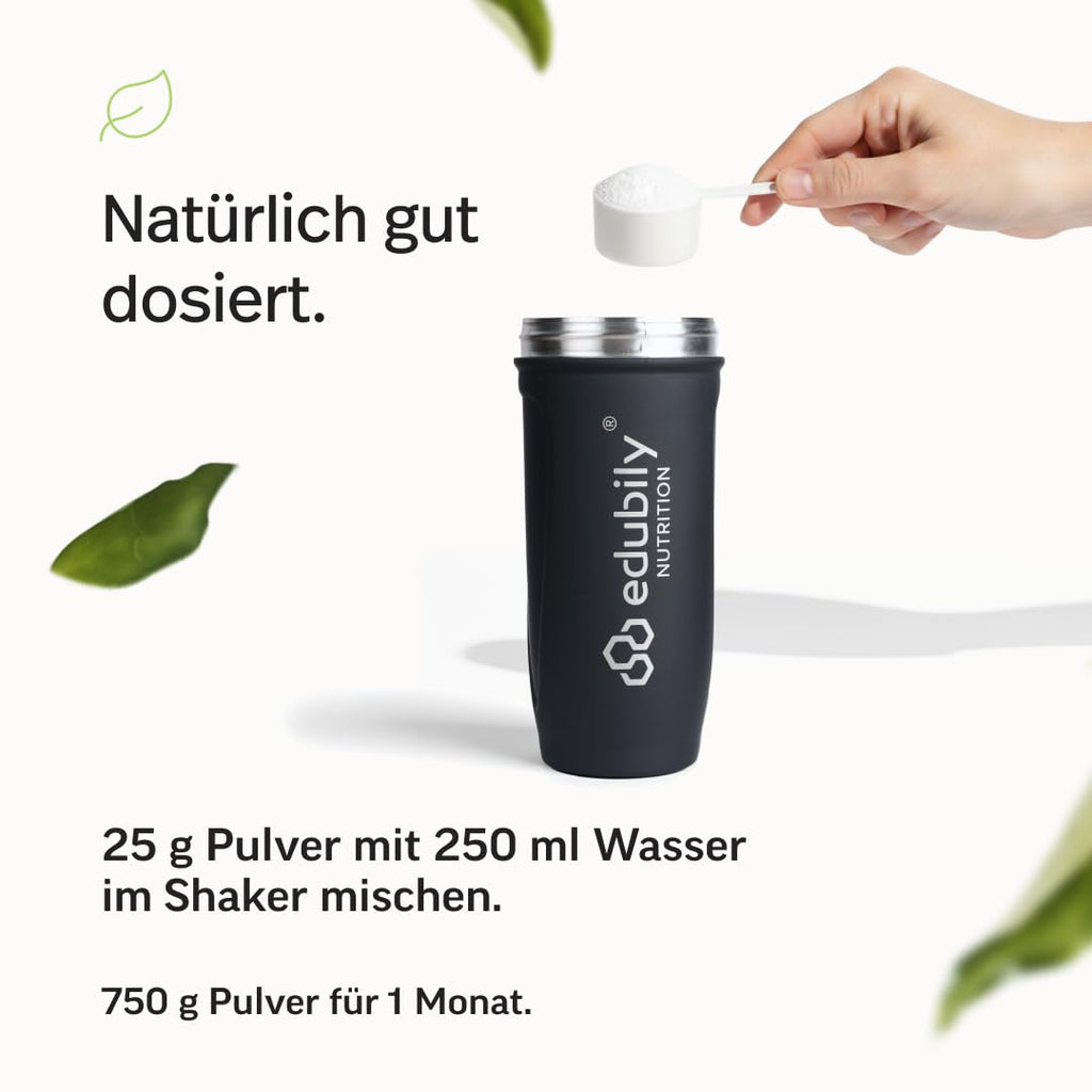 edubily® Whey Protein Isolat - Laktosefrei - Sehr gut lösliches Eiweißpulver ohne Kohlenhydrate & Zucker - Aus irischer Weidehaltung (750 g, Kakao mit Stevia)