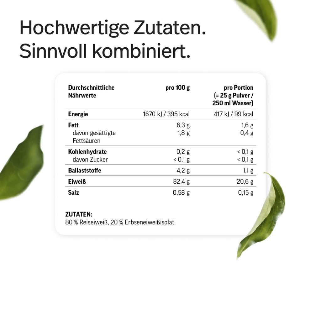 edubily® Veganes Proteinpulver - Mit Reisprotein und Erbsenprotein - Hoher Eiweißgehalt - Ohne Zucker • Mit Stevia • Laborgeprüftes Eiweißpulver (750 g, Erdbeere)