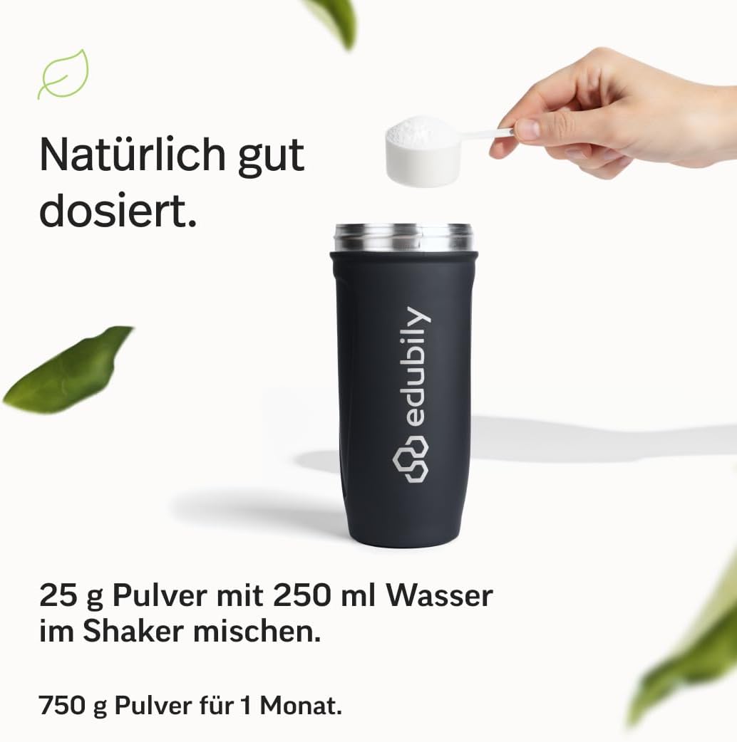 edubily® Whey Protein Isolat - Laktosefrei - Sehr gut lösliches Eiweißpulver ohne Kohlenhydrate & Zucker - Aus irischer Weidehaltung (750 g, Kakao mit Stevia)