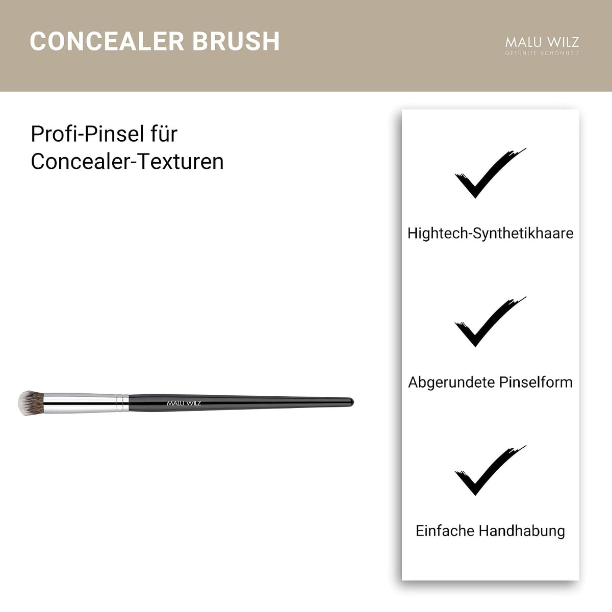 Malu Wilz Concealer Brush I Concealer Pinsel für die Augenpartien I Make up Pinsel, Contouring Pinsel zum Verblenden von Concealern gegen Augenringe