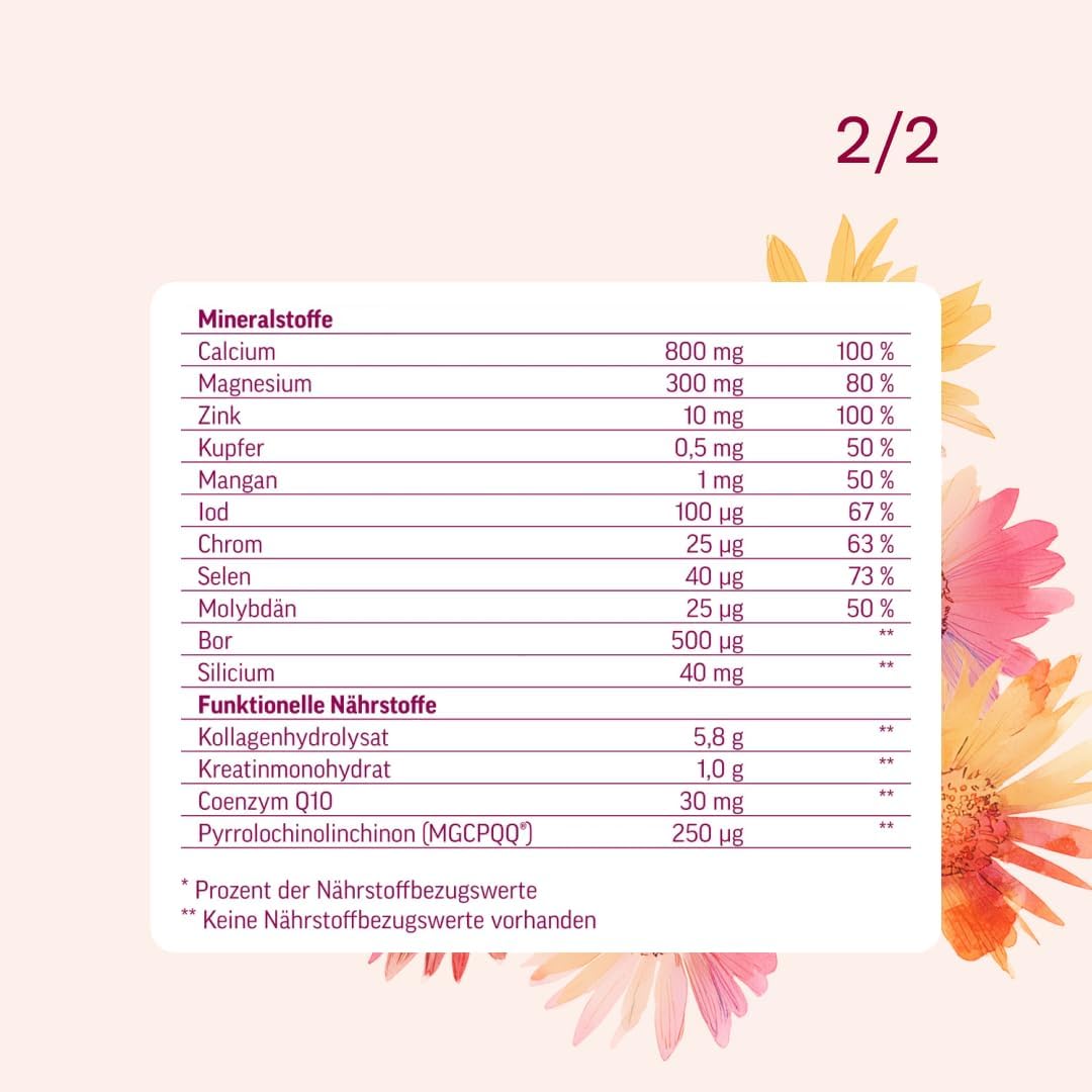 edubily® Frauen Multi Plus – Multivitamin & Mineralstoff-Drink für Frauen - Mit Calcium, Magnesium, Zink, Vitamin D & B-Vitaminen, Kreatin, Q10 & Kollagen - Zuckerfrei (360 g, Maracuja)