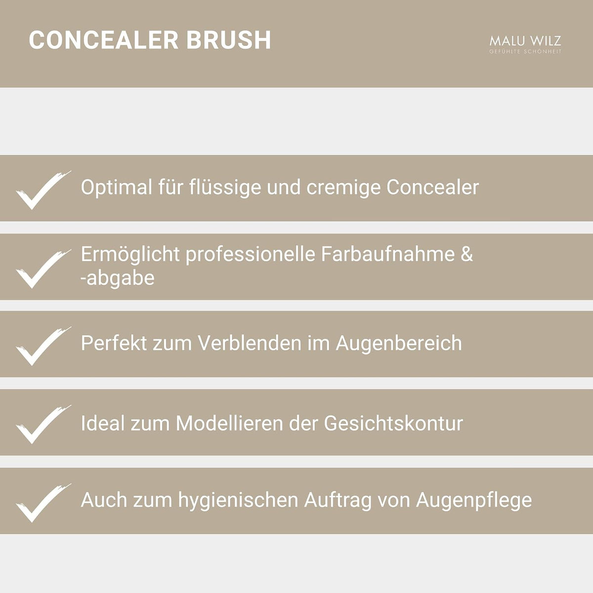 Malu Wilz Concealer Brush I Concealer Pinsel für die Augenpartien I Make up Pinsel, Contouring Pinsel zum Verblenden von Concealern gegen Augenringe