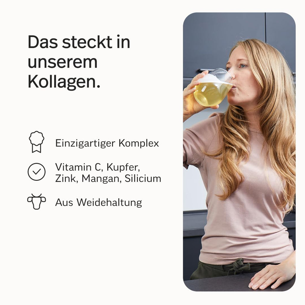 edubily® Kollagen-Hydrolysat - Kollagen Pulver als hochwertige Proteinergänzung im Alltag - aus Weidehaltung, Vitamin C, Zink, Kupfer, Mangan & Kieselsäure - 1 Portion täglich (750 g, ohne Geschmack)