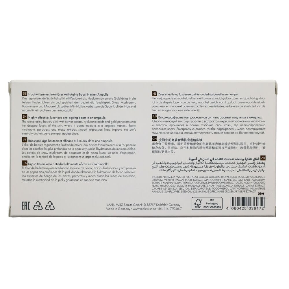 Malu Wilz Caviar Gold Ampulle 7 x 2 ml | Straffende Intensivpflege mit Kaviarextrakt und Gold | verbessert die Spannkraft der Haut und sorgt für ein pralles Erscheinungsbild