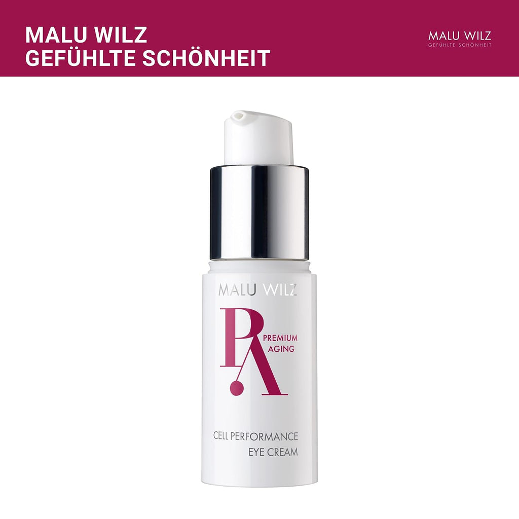 Malu Wilz Premium Aging Cell Performance Eye Cream 15ml I Anti Aging Augencreme gegen Falten und Augenringe I Augenpflege für beanspruchte Augenpartien