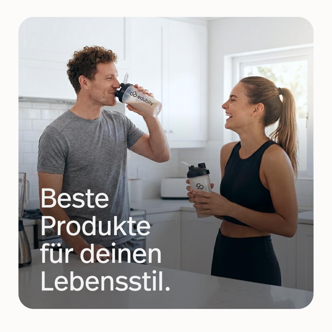 edubily® Whey Protein Konzentrat - Aus Milch von Kühen mit Weidezugang - Ohne Zucker & mit Stevia gesüßt - Optimale Löslichkeit - Made in Germany (750 g, Vanille)