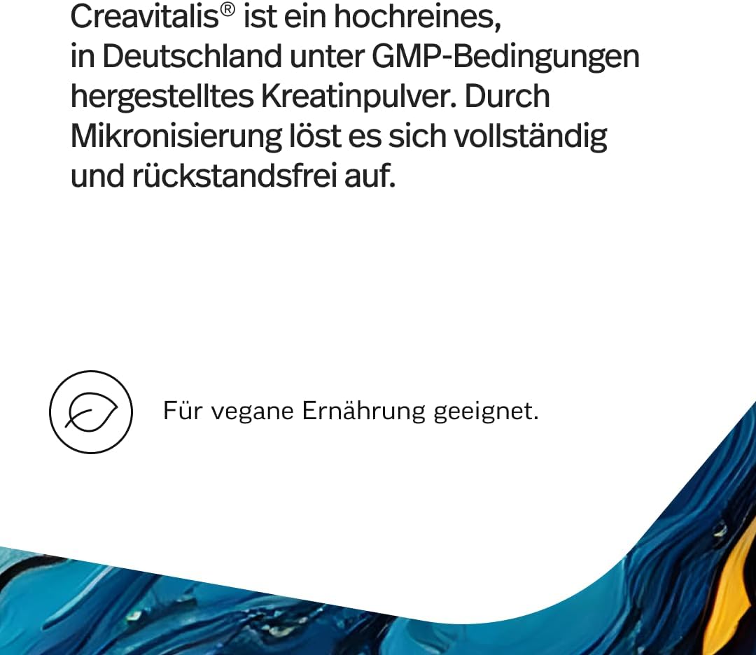 edubily® Creatin Monohydrat - Kreatin Pulver - 3 g Kreatin pro Portion aus mikronisiertem Creavitalis® - sehr gut löslich - deutscher Markenrohstoff (250 g, vegan)
