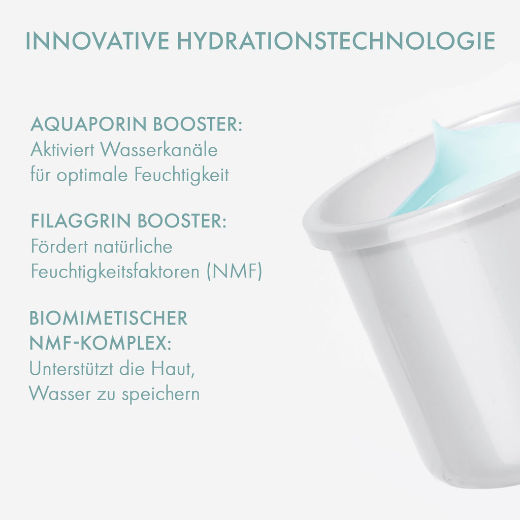 MALU WILZ HYDRO GLOW MOISTURE CREAM 50 ml – 24h Feuchtigkeitscreme mit Aquaporin, NMF, Jojobaöl & Panthenol – für normale bis trockene Haut – inkl. Refill