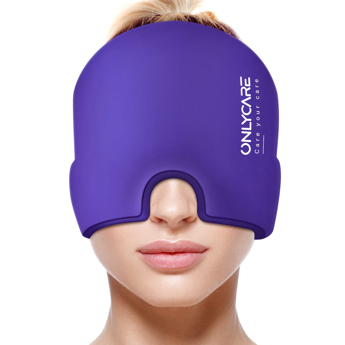 ONLYCARE Migräne Maske, Upgraded Kühlmaske Schlafmaske Kühlmütze Kühlhaube
