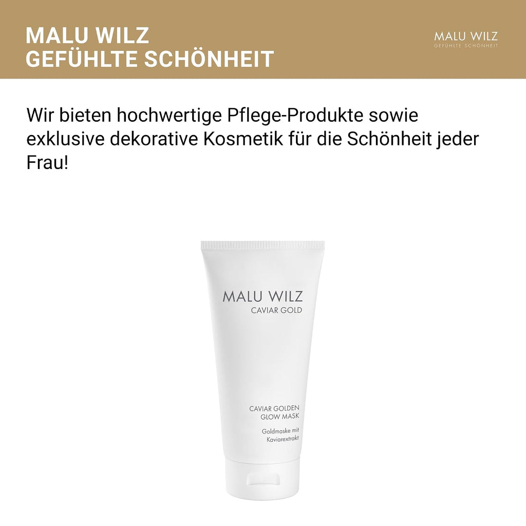 Malu Wilz Caviar Golden Glow Mask 50ml I Gesichtsmaske Frauen I Feuchtigkeitsspendende Face Mask mit Kaviar Extrakt & Gold I Revitalisiert müde Haut