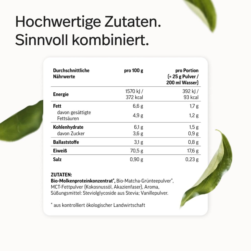 edubily® Whey Protein Konzentrat - Aus Milch von Kühen mit Weidezugang - Ohne Zucker & mit Stevia gesüßt - Optimale Löslichkeit - Made in Germany (750 g, Vanille)