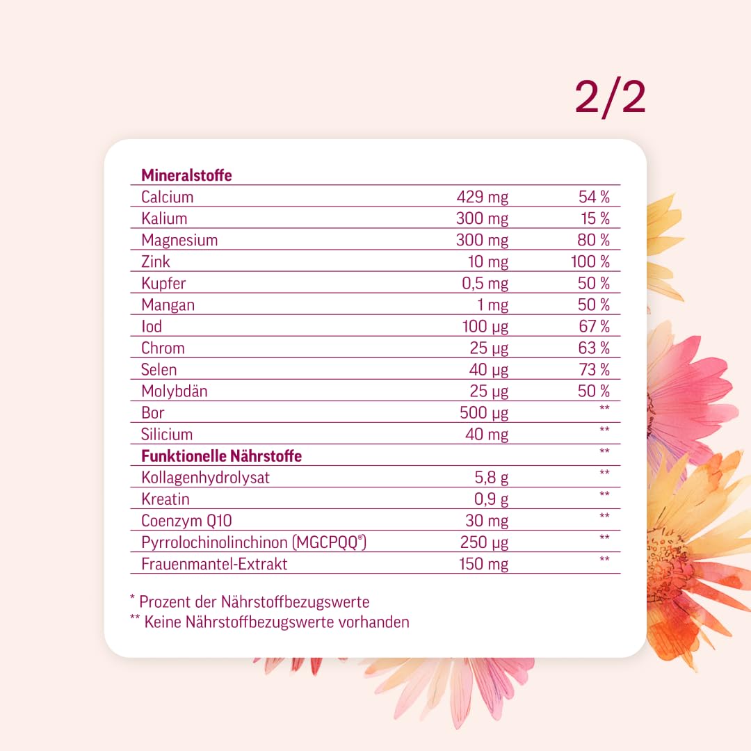 edubily® Frauen Multi Plus – Multivitamin & Mineralstoff-Drink für Frauen - Mit Calcium, Magnesium, Zink, Vitamin D & B-Vitaminen, Kreatin, Q10 & Kollagen - Zuckerfrei (360 g, Maracuja)