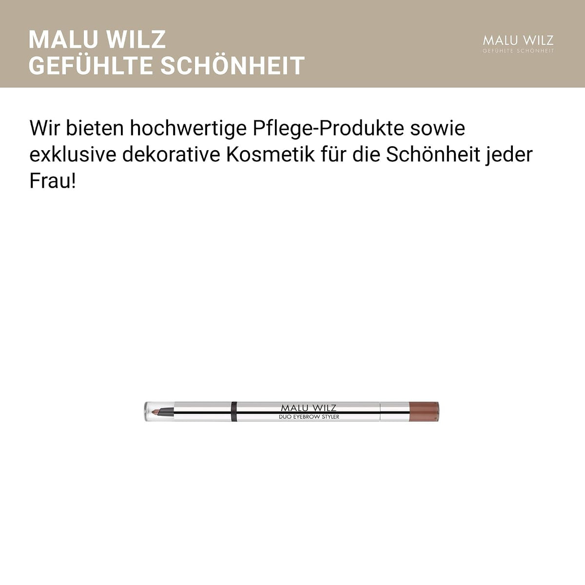 Malu Wilz Duo Eyebrow Styler Nr.5 Mittelbraun I Augenbrauenstift wasserfest I Eyebrow Pencil I Perfektioniert und akzentuiert die Augenbrauen eindrucksvoll