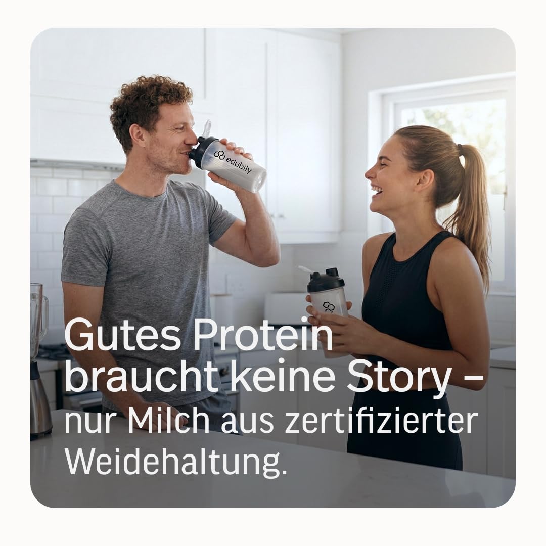 edubily® Whey Protein Isolat - Laktosefrei - Sehr gut lösliches Eiweißpulver ohne Kohlenhydrate & Zucker - Aus irischer Weidehaltung (750 g, Kakao mit Stevia)
