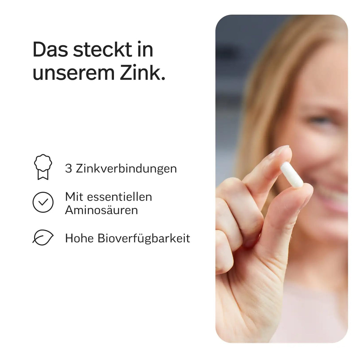 edubily® Zink - Zink Komplex mit 3-Fach Formel aus Zinkglycinat, Zinkcitrat und Zinkglukonat - Mit essentiellen Aminosäuren (90 Kapseln)