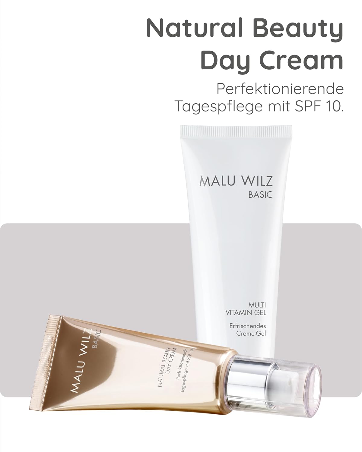 Malu Wilz Natural Beauty Day Cream 40ml I Erfrischende Skincare Gesichtspflege-Creme mit Glycerin & Panthenol I Mit UVA/UVB 10 I Mit Pigmentperlen I Vegan