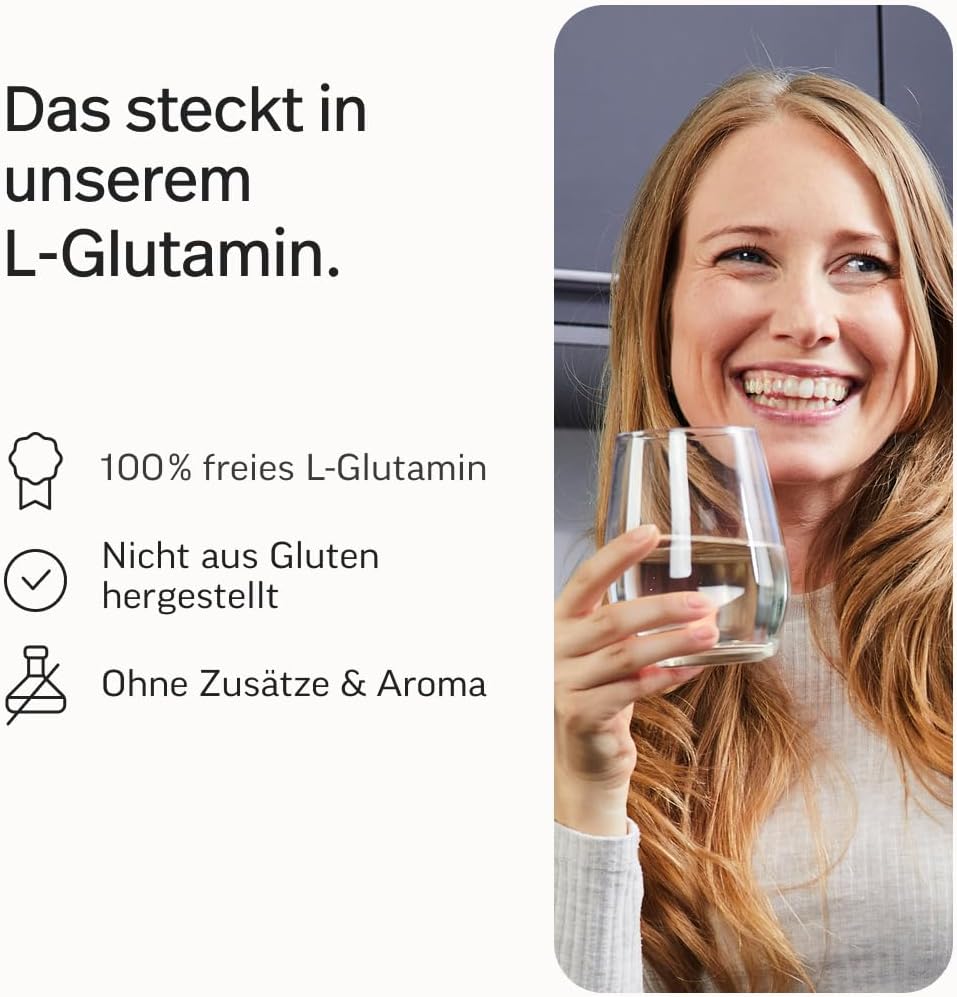edubily® L-Glutamin Pulver - Vegane Aminosäure aus Fermentation - Ohne Aroma - Pures L-Glutamin ohne Zusätze (500 g Pulver)