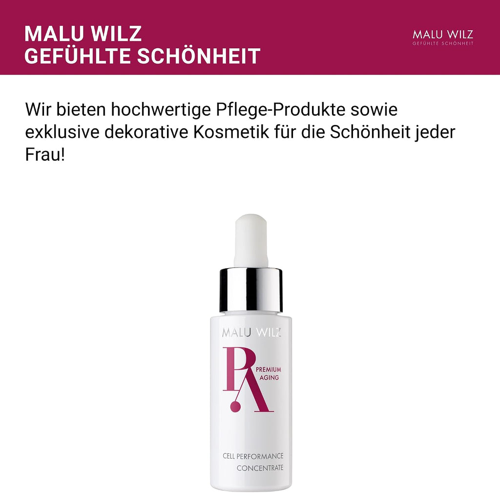 Malu Wilz Premium Aging Cell Performance Concentrate 30ml I Anti Aging Gel Konzentrat I Gründliche Gesichtspflege für die natürliche Hautregeneration