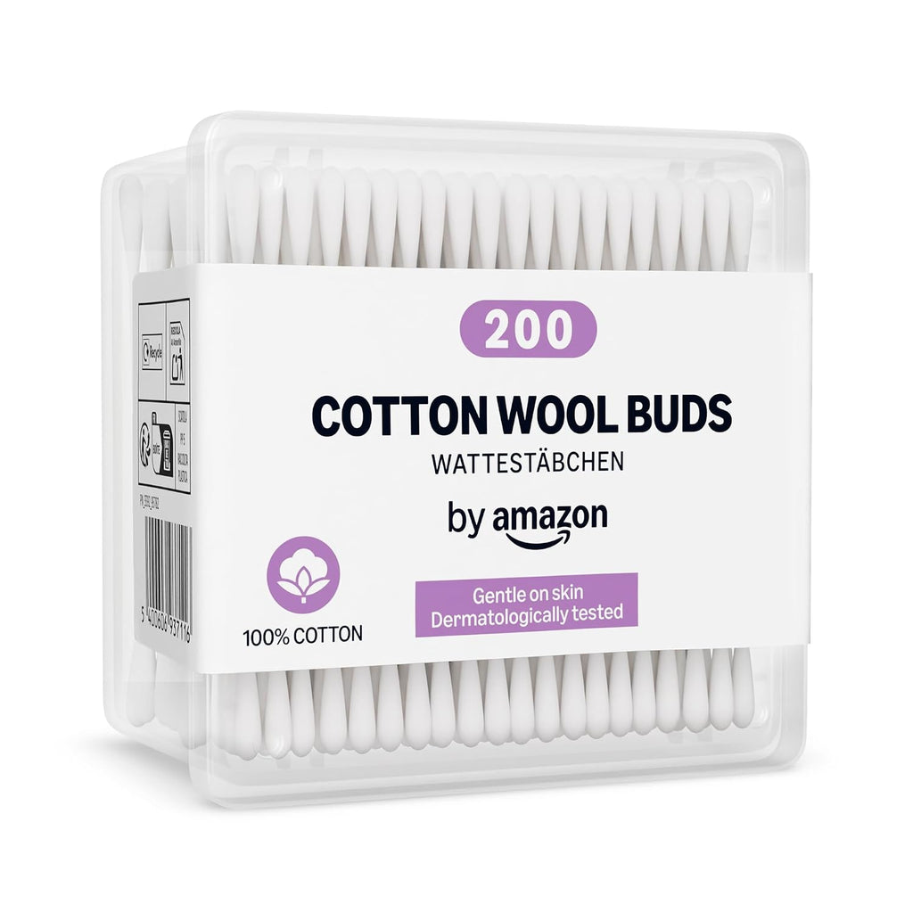 by Amazon Wattestäbchen, 100% Baumwolle, 200 Stück