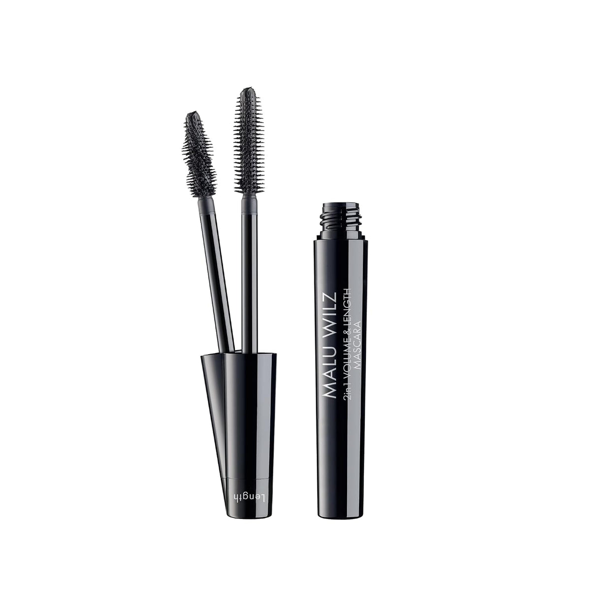 Malu Wilz 2IN1 Volume & Length Mascara schwarz 8ml I Wimperntusche lange Wimpern I Build-up Effekt für audrucksstarkes Wimpernvolumen I Individuelle Looks