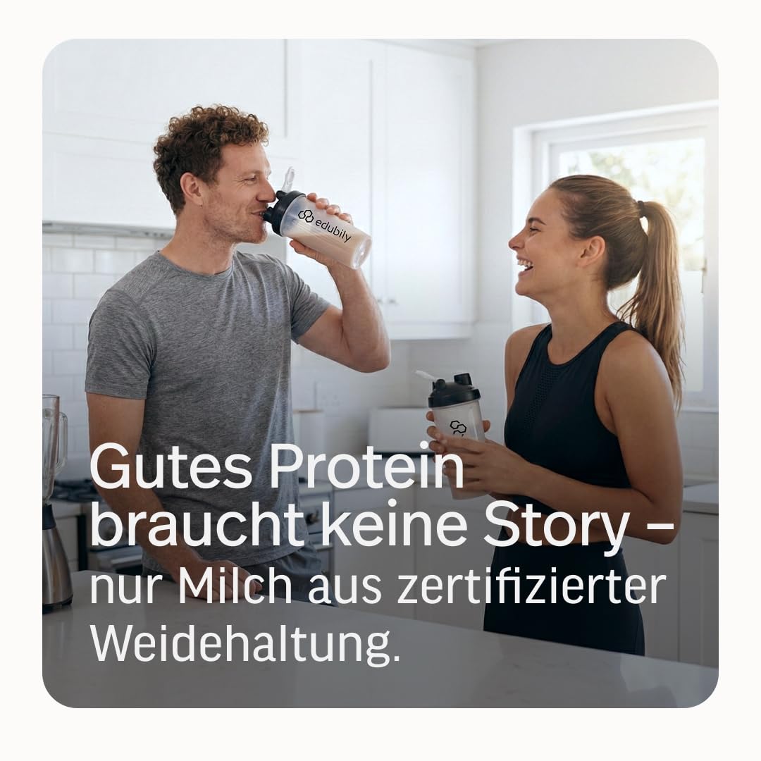 edubily® Whey Protein Isolat - Laktosefrei - Sehr gut lösliches Eiweißpulver ohne Kohlenhydrate & Zucker - Aus irischer Weidehaltung (750 g, Kakao mit Stevia)