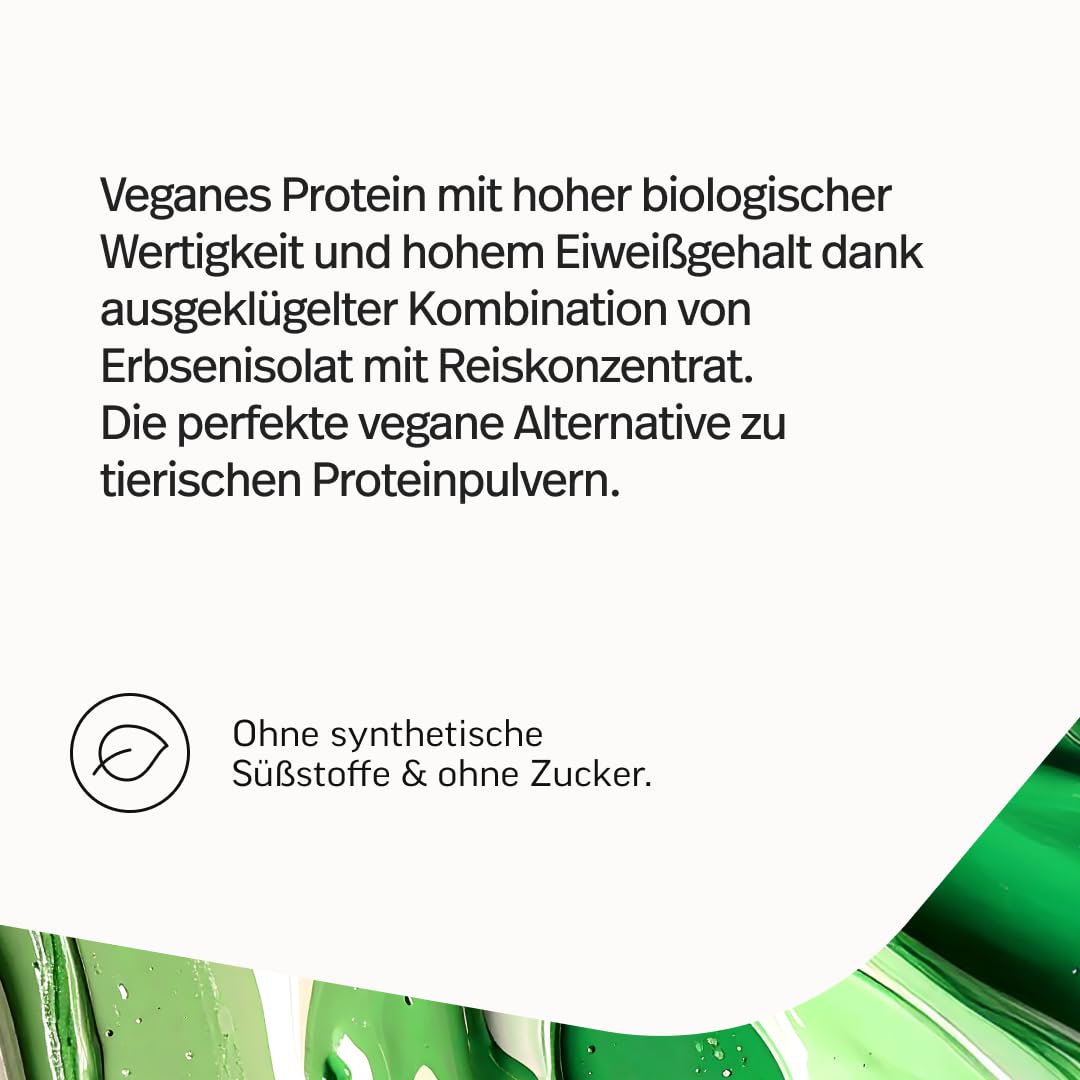 edubily® Veganes Proteinpulver - Mit Reisprotein und Erbsenprotein - Hoher Eiweißgehalt - Ohne Zucker • Mit Stevia • Laborgeprüftes Eiweißpulver (750 g, Erdbeere)