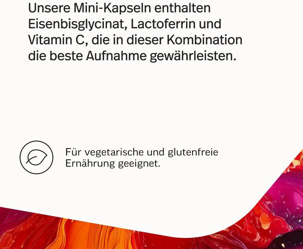 edubily® Eisen mit Lactoferrin - Eisentabletten mit Lactoferrin & Vitamin C aus Acerola-Extrakt - Kleine, leicht zu schluckende Kapseln (90 Kapseln)