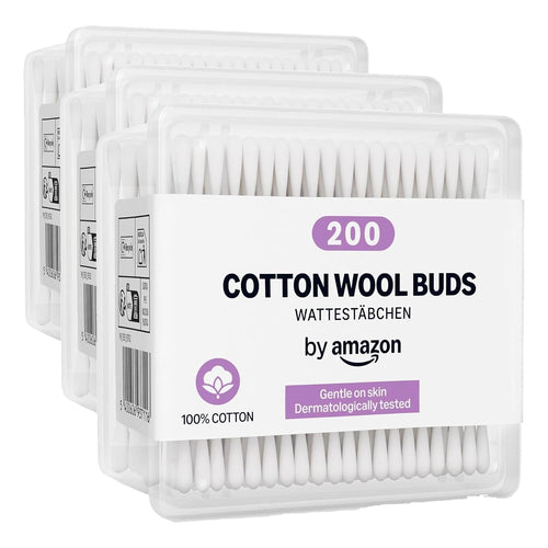 by Amazon Wattestäbchen, 100% Baumwolle, 200 Stück