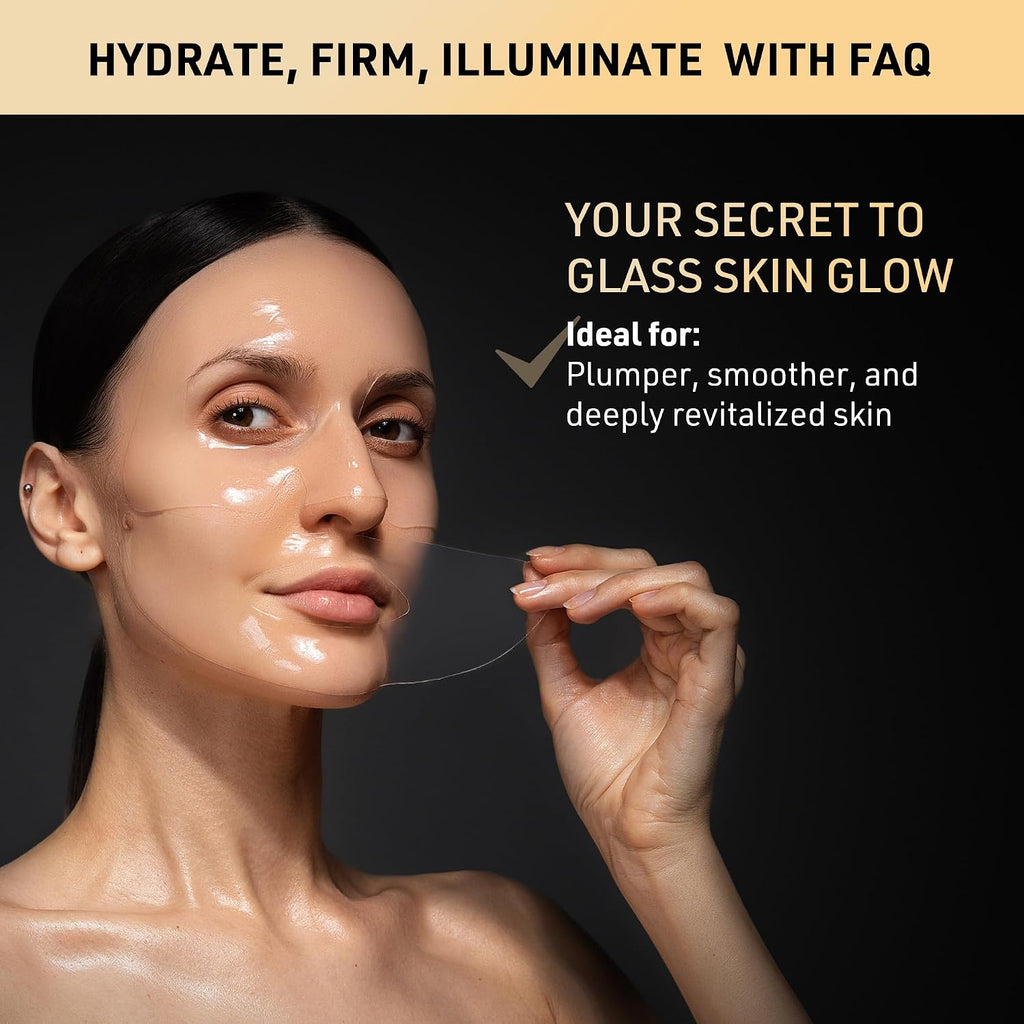 FAQ 202 LED-Gesichtsmaske + FAQ Glass Skin Kollagenmasken-Set, 5 Stk.