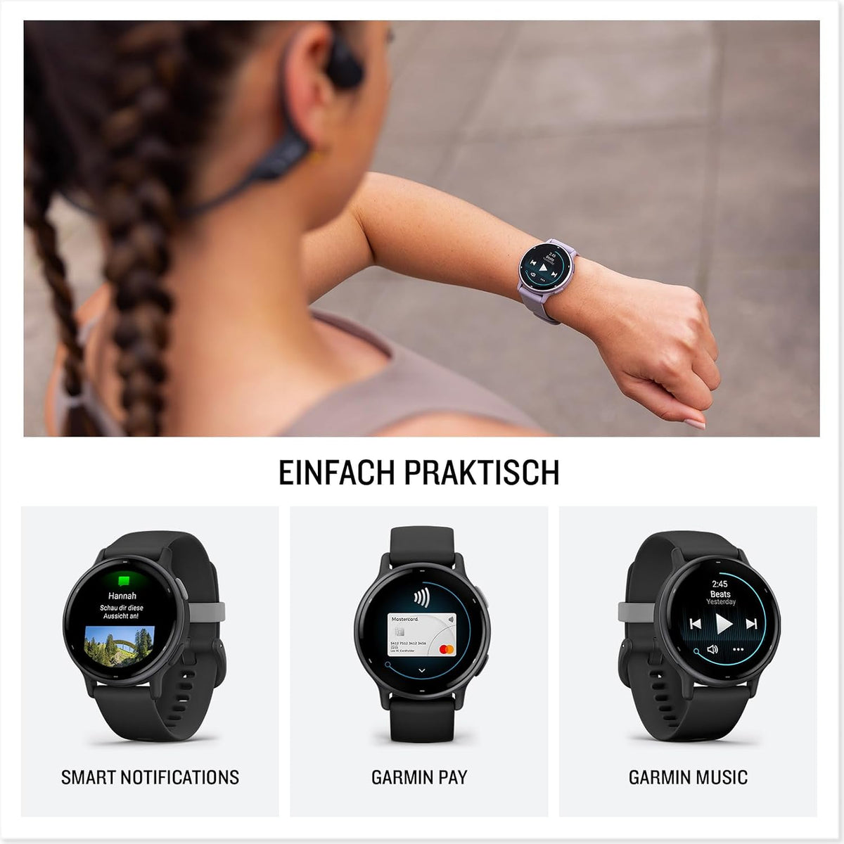 Garmin Vivoactive 5, 42 mm, GPS-Fitness-Smartwatch, Elfenbein Cremegold