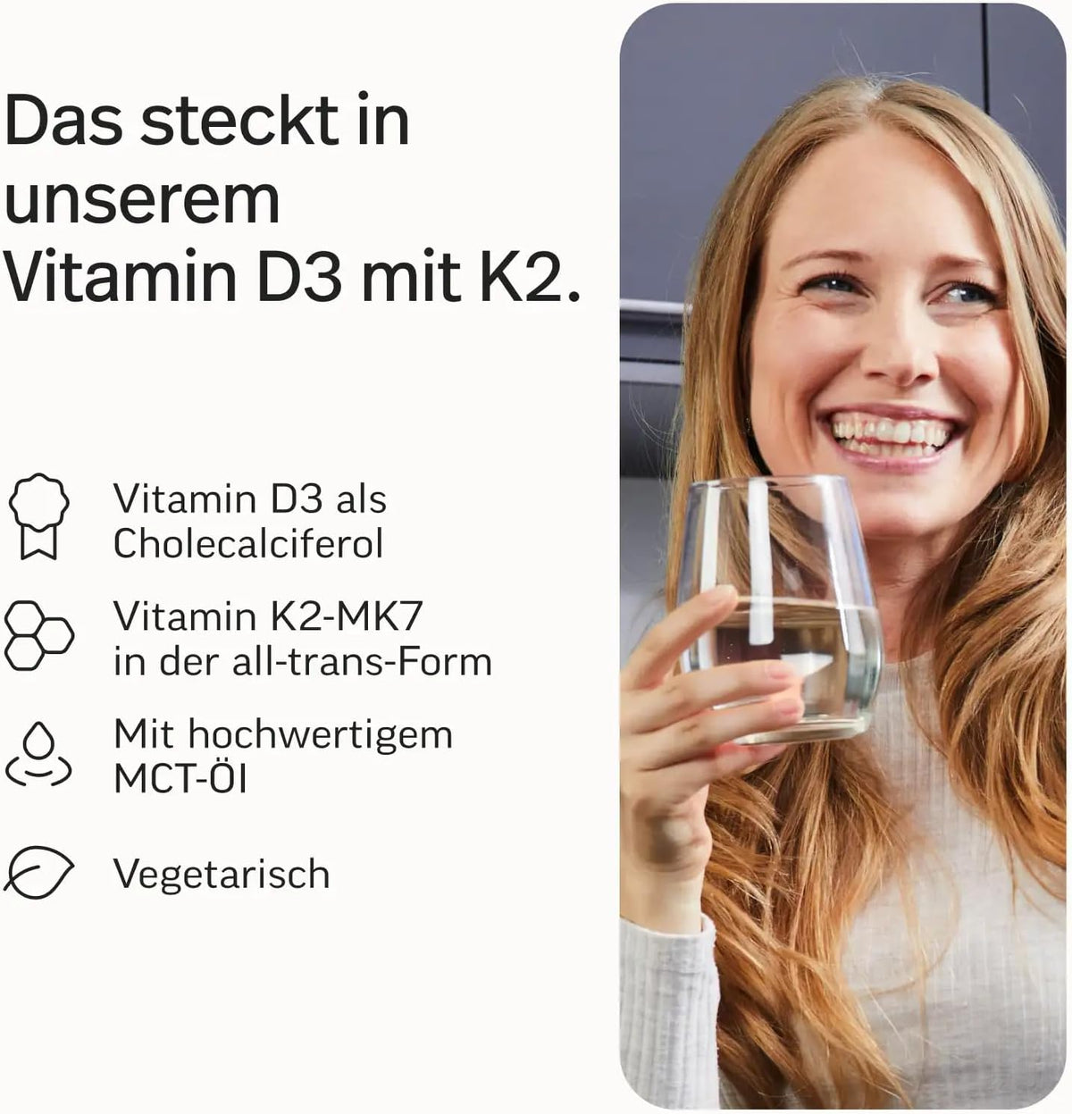edubily® Vitamin D3 K2 - Vitamin D aus hochwertigem Cholecalciferol - Vitamin K2-MK7 in der All-trans-Form - Gelöst in MCT Öl auf Kokosnussbasis - Laborgeprüft (30 ml)