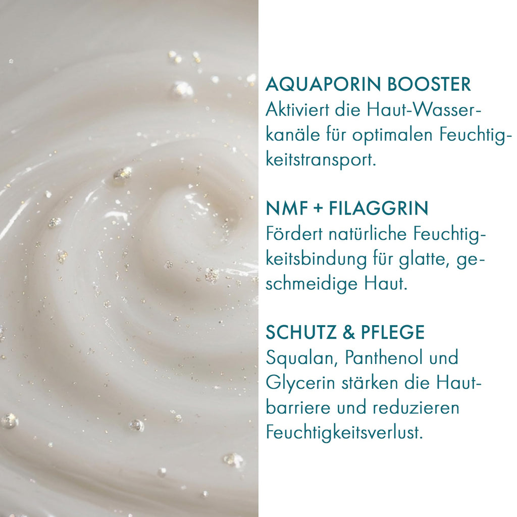 MALU WILZ HYDRO GLOW MOISTURE CREAM 50 ml – 24h Feuchtigkeitscreme mit Aquaporin, NMF, Jojobaöl & Panthenol – für normale bis trockene Haut – inkl. Refill