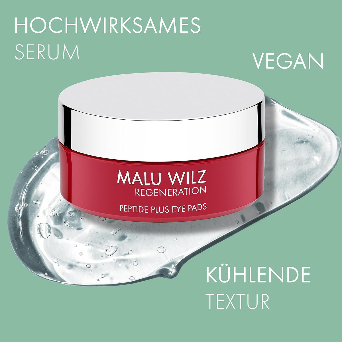 Malu Wilz PEPTIDE PLUS EYE PADS – Hydrogel Augenpads mit Peptid-Komplex, Hyaluron & Tremella Extrakt, gegen Falten, Augenringe und Tränensäcke, 60 Pads, vegan, dermatologisch getestet