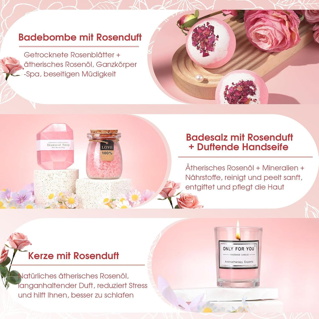 Geschenk für Frauen,Geburtstagsgeschenk für Frauen,Geschenkset Geburtstag Wellness Geschenke für Mama Freundin Frau Schwester,Weihnachten Valentinstag Muttertag 18 30 40 50 60 Geburtstag