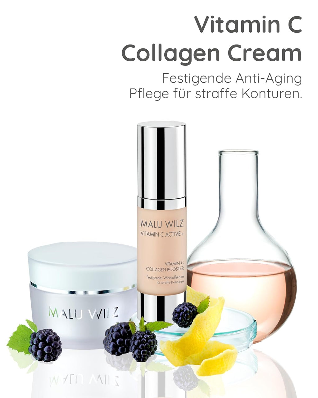 Malu Wilz Vitamin C Collagen Cream 50 ml I Anti-Aging Gesichtspflege-Creme mit Vitamin C I Skincare mit Collagen Booster Peptide für strafte Konturen