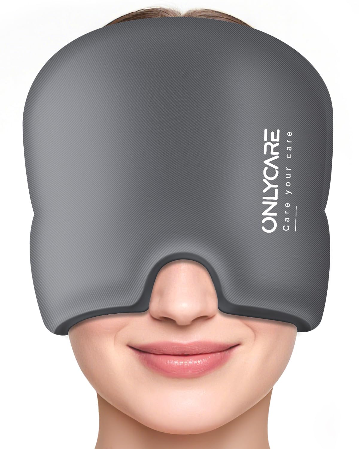 ONLYCARE Migräne Maske, Upgraded Kühlmaske Schlafmaske Kühlmütze Kühlhaube