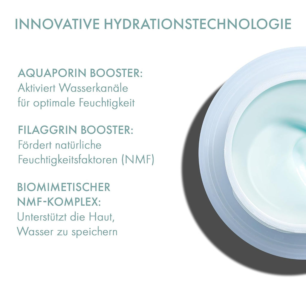 MALU WILZ HYDRO GLOW MOISTURE CREAM 50 ml – 24h Feuchtigkeitscreme mit Aquaporin, NMF, Jojobaöl & Panthenol – für normale bis trockene Haut – inkl. Refill