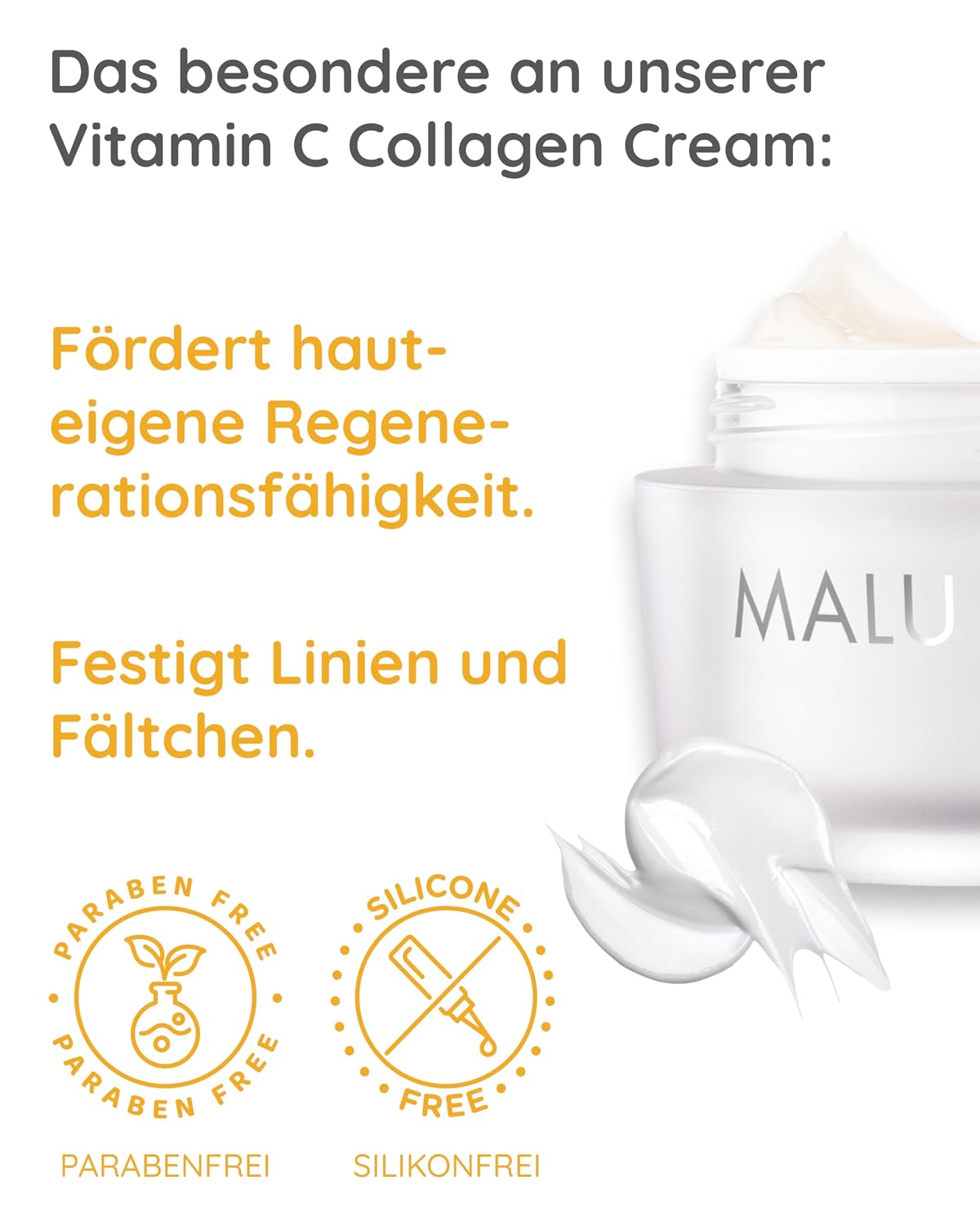 Malu Wilz Vitamin C Collagen Cream 50 ml I Anti-Aging Gesichtspflege-Creme mit Vitamin C I Skincare mit Collagen Booster Peptide für strafte Konturen