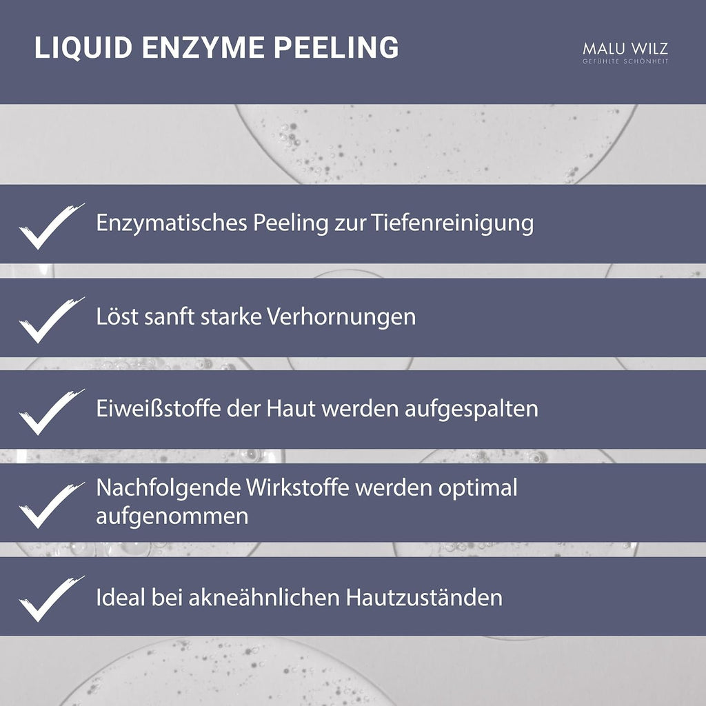 Malu Wilz Liquid Enzyme Peeling 50ml I Gesichtspeeling für jeden Hauttyp I Skincare Gesichtspflege-Peeling besonders gut bei akneähnlichem Hautzustand