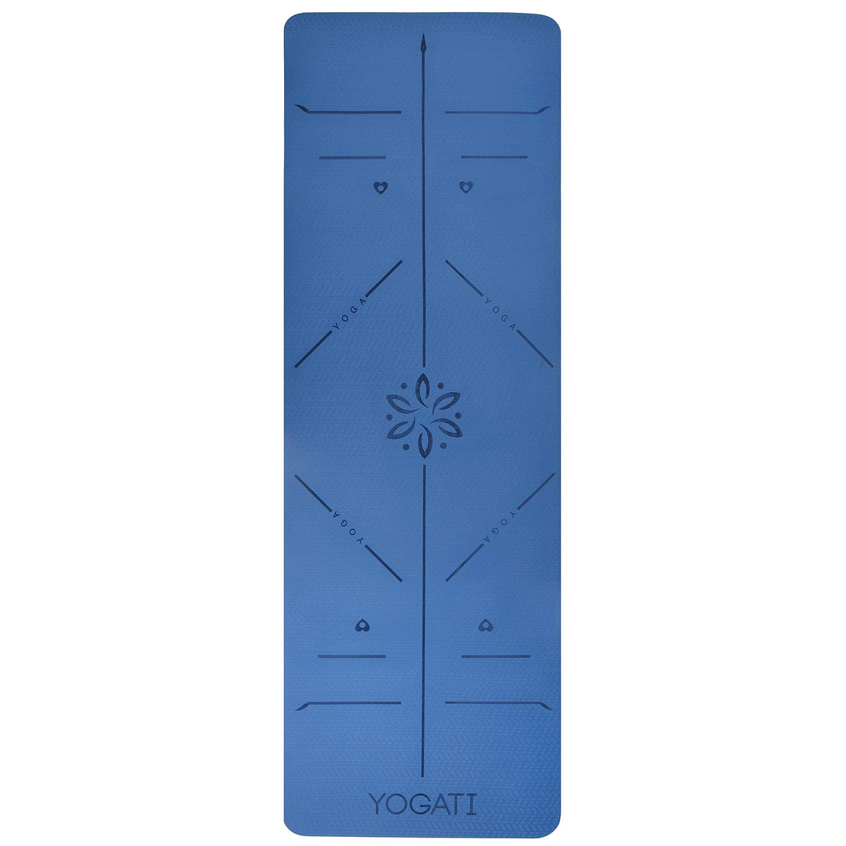 YOGATI Yogamatte rutschfest Schadstofffrei, mit Tragegurt. Yoga Matte mit Ausrichtungslinien. Ideal Yogamatten als Gymnastikmatte, Sportmatte, Fitnessmatte, Jogamatte - Yoga mat